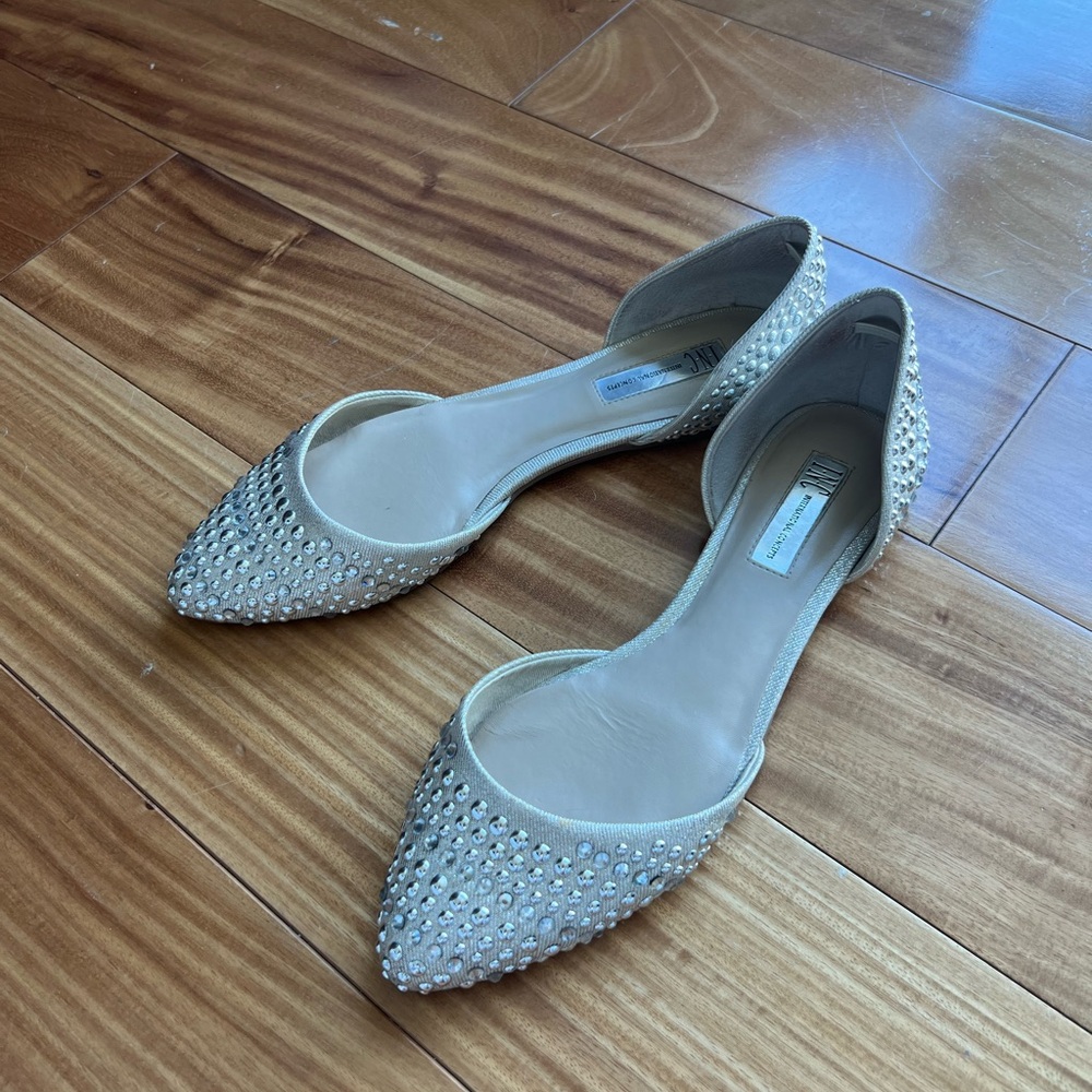 INC International Concepts Cream Studded Flats